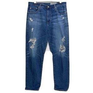 AG Adriano Goldschmied Distressed Phoebe Jeans High Rise Tapered 31